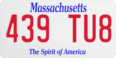 MA license plate 439TU8