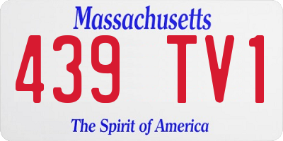 MA license plate 439TV1