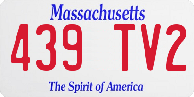 MA license plate 439TV2