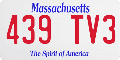 MA license plate 439TV3