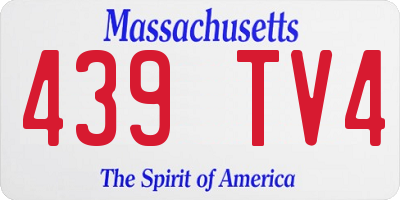 MA license plate 439TV4