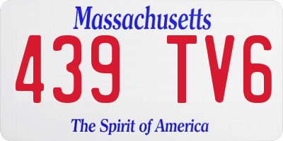MA license plate 439TV6