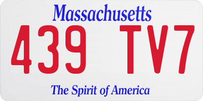 MA license plate 439TV7