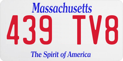 MA license plate 439TV8