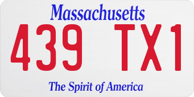 MA license plate 439TX1