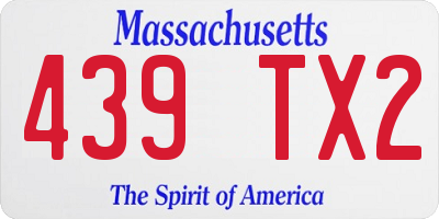 MA license plate 439TX2