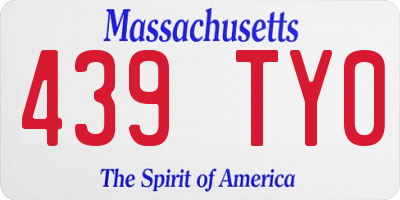 MA license plate 439TY0