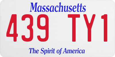 MA license plate 439TY1