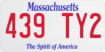 MA license plate 439TY2