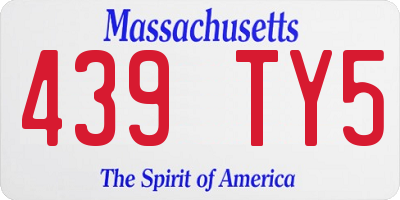 MA license plate 439TY5