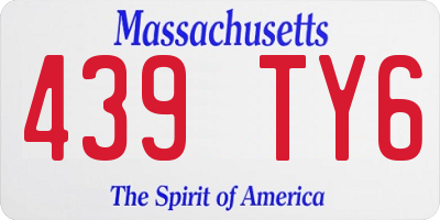 MA license plate 439TY6