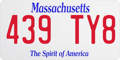 MA license plate 439TY8
