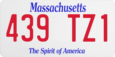 MA license plate 439TZ1