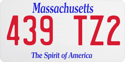 MA license plate 439TZ2