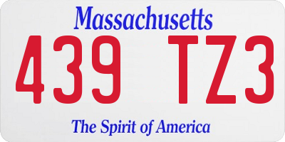 MA license plate 439TZ3