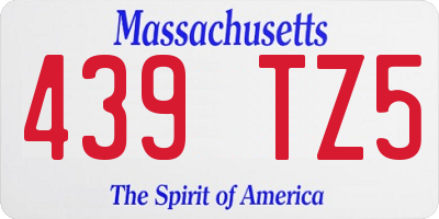 MA license plate 439TZ5