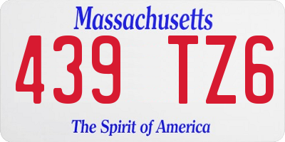 MA license plate 439TZ6