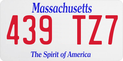 MA license plate 439TZ7