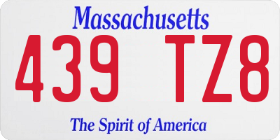 MA license plate 439TZ8