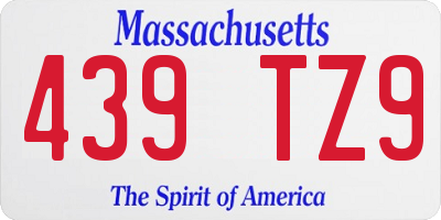 MA license plate 439TZ9