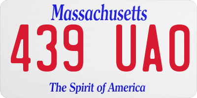 MA license plate 439UA0