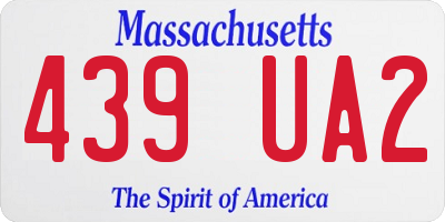 MA license plate 439UA2