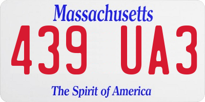 MA license plate 439UA3