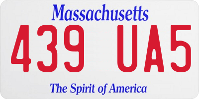 MA license plate 439UA5