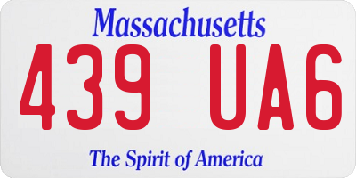 MA license plate 439UA6
