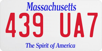 MA license plate 439UA7