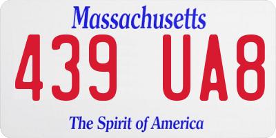 MA license plate 439UA8