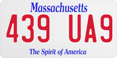 MA license plate 439UA9