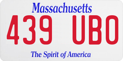 MA license plate 439UB0