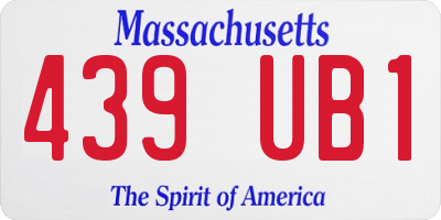 MA license plate 439UB1