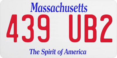 MA license plate 439UB2