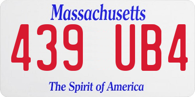 MA license plate 439UB4