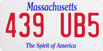 MA license plate 439UB5