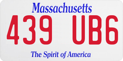 MA license plate 439UB6