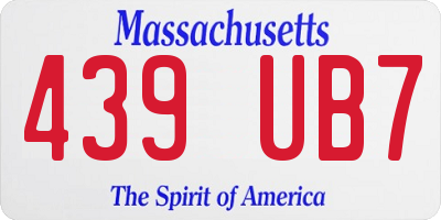 MA license plate 439UB7