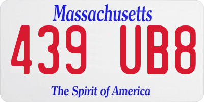 MA license plate 439UB8