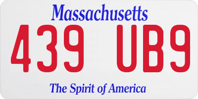MA license plate 439UB9