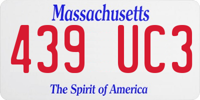 MA license plate 439UC3
