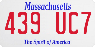 MA license plate 439UC7
