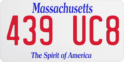 MA license plate 439UC8