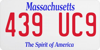 MA license plate 439UC9