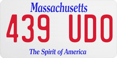 MA license plate 439UD0
