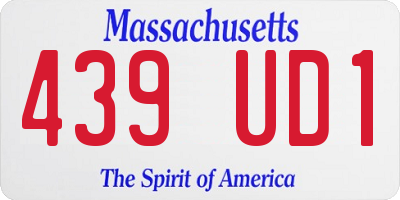 MA license plate 439UD1