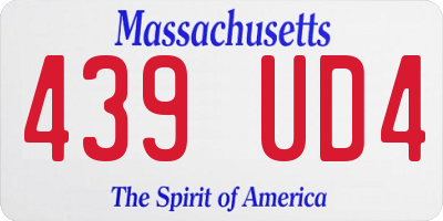 MA license plate 439UD4
