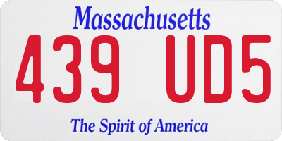 MA license plate 439UD5
