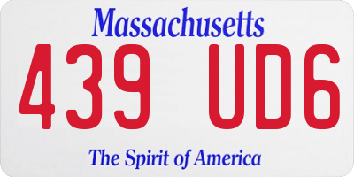 MA license plate 439UD6